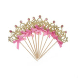 10pcs/lot Toys Hobbies Kid's Party Cartoon Hats 1st Birthday Party Decoration Toys Gold/Silver Cupcake Toppers Toys For Children