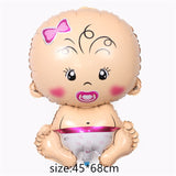 foil balloons Baby Boy air Balloons 1th baby stroller ball for girl Birthday inflatable Party Decorations Kids cartoon hat