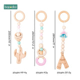 1set Animals Wooden Pendant Baby Play Gym BPA Free Food Grade Wooden Teether Toys Interactive Baby Birth Gift Wooden Blank Toys