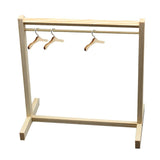 Doll Wooden Clothes Rack Garment Organizer Hangers for Dolls Handbag Clothes